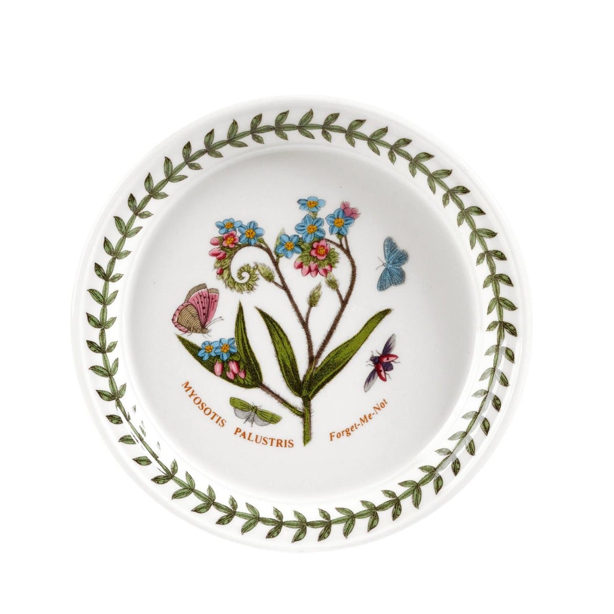 Seconds Portmeirion Botanic Garden Set Of 6 Forget Me Not 15cm Bread Plates - Drum Shape