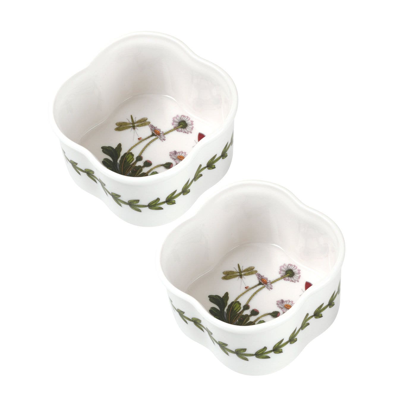 Botanic Garden Set of 2 Scalloped Ramekins