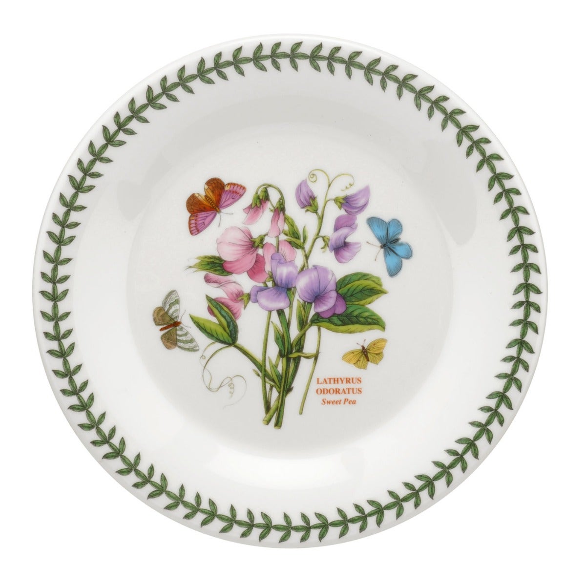 Seconds Portmeirion Botanic Garden  8 Inch Plate (Romantic Shape) Set of 6 Sweet Pea