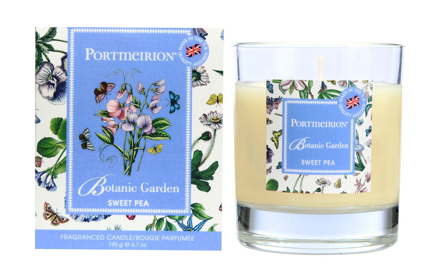 Portmeirion Botanic Garden Glass Candle - Sweet Pea 