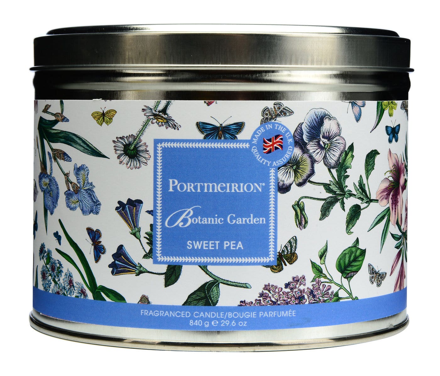 Portmeirion Botanic Garden 3 Wick Candle Tin - Sweet Pea 
