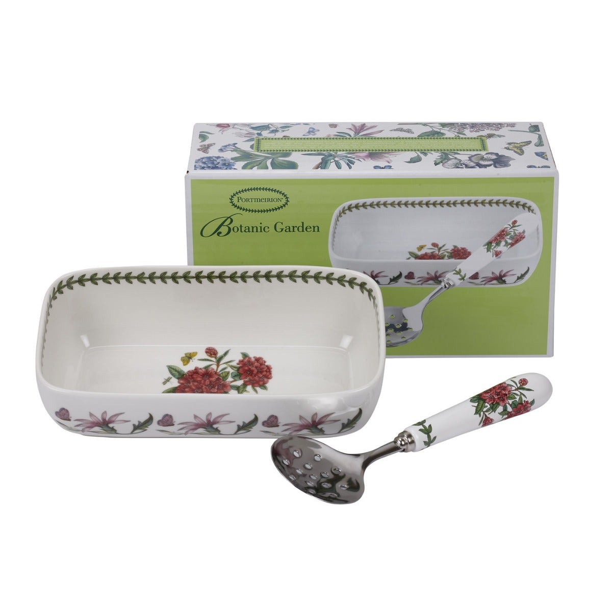 Portmeirion Botanic Garden Sauce Dish with Slotted Spoon