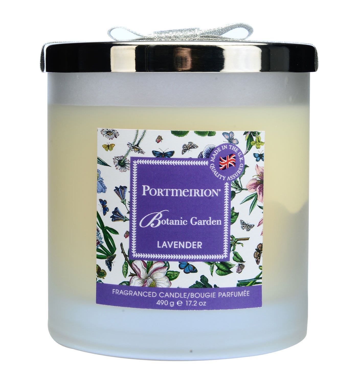 Portmeirion Botanic Garden 2 Wick Glass Candle with Lid - Lavender