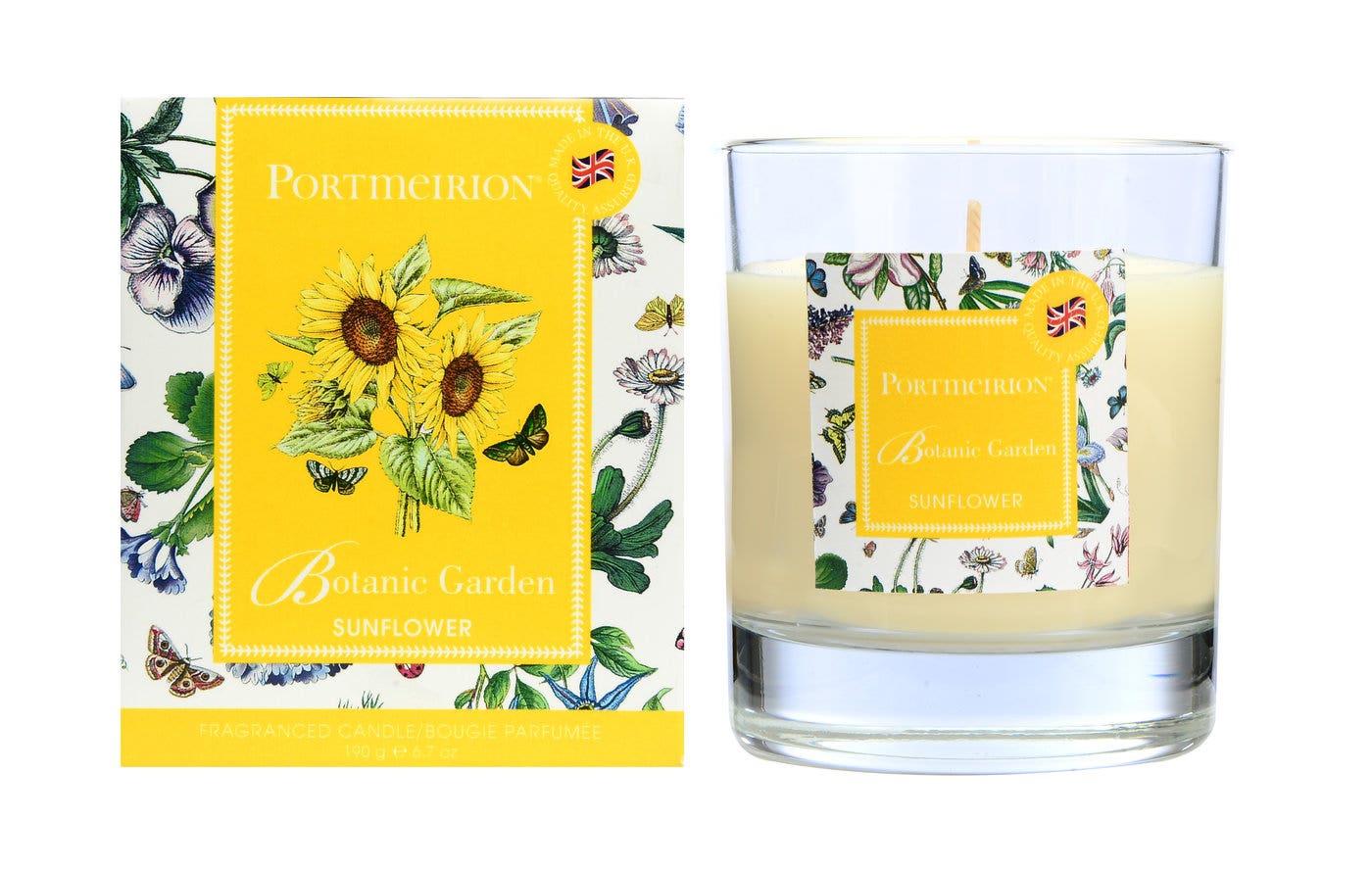 Portmeirion Botanic Garden Glass Candle - Sunflower 