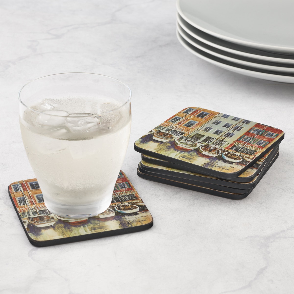 Pimpernel Boat Scene Coasters Set of 6