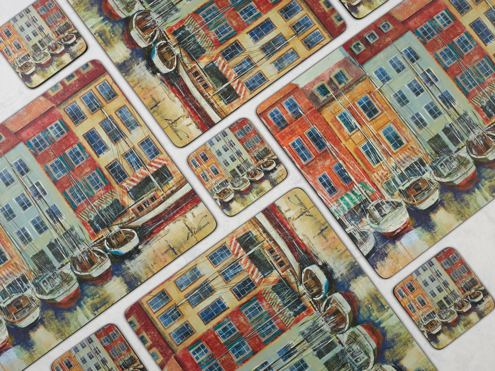 Pimpernel Boat Scene Coasters Set of 6