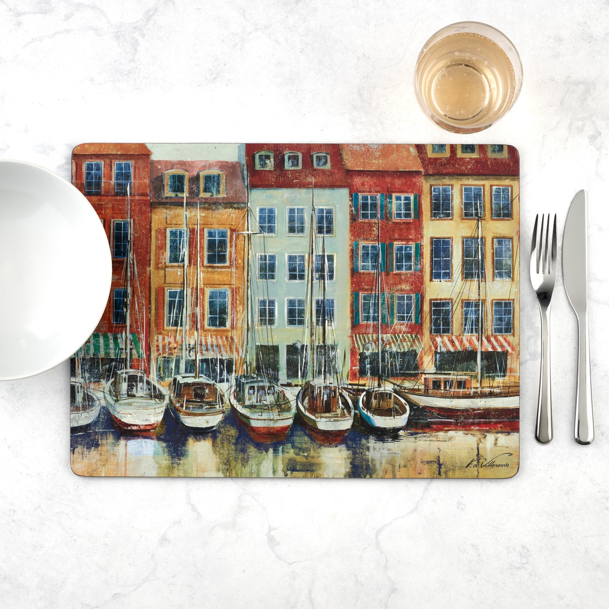 Pimpernel Boat Scene Large Placemats Set of 4