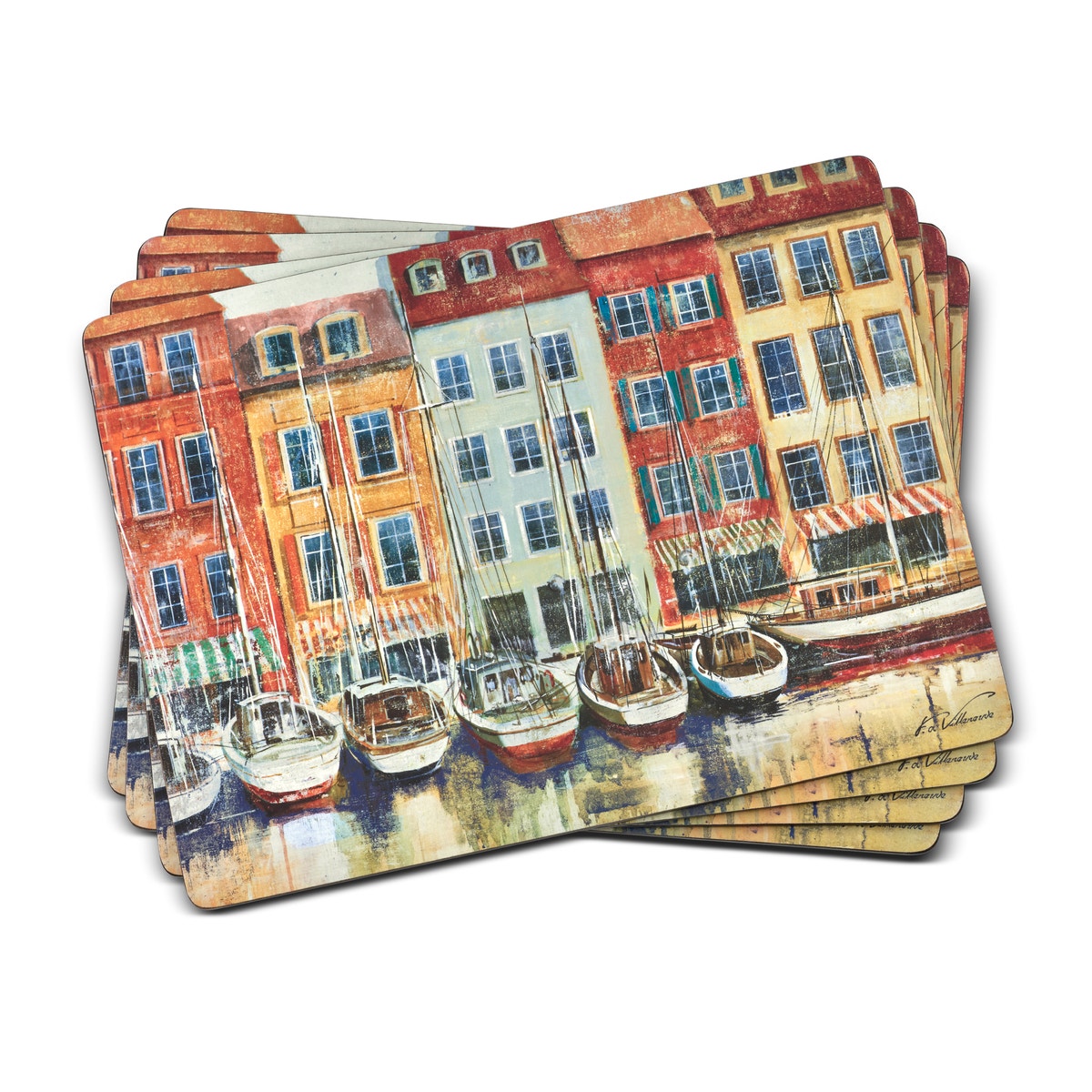 Pimpernel Boat Scene Large Placemats Set of 4