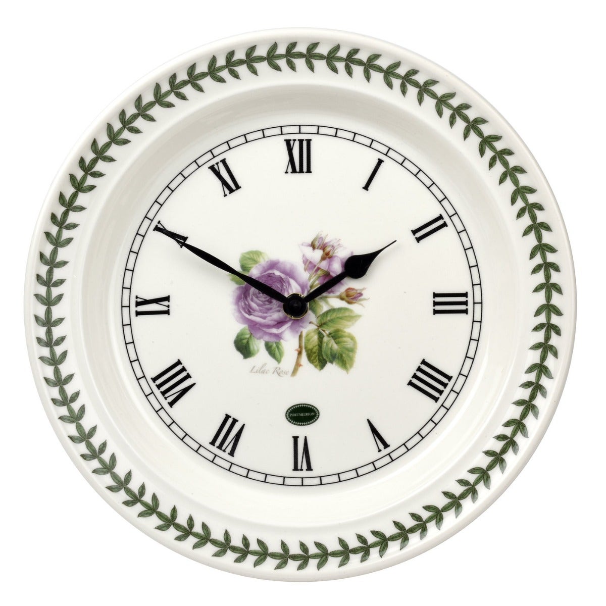 Seconds Portmeirion Botanic Roses 10 Inch Round Ceramic Clock  - No Guarantee of Flower Design