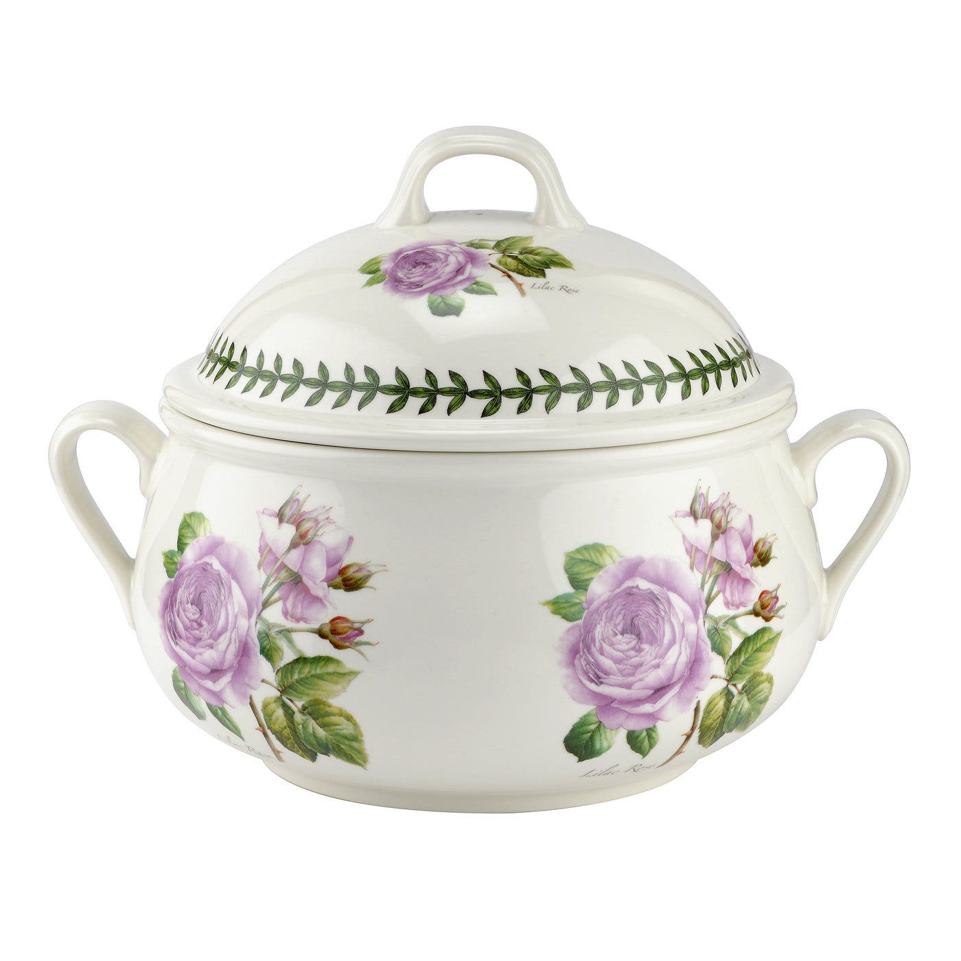 Portmeirion Botanic Roses Lilac Rose Covered Casserole 6pt