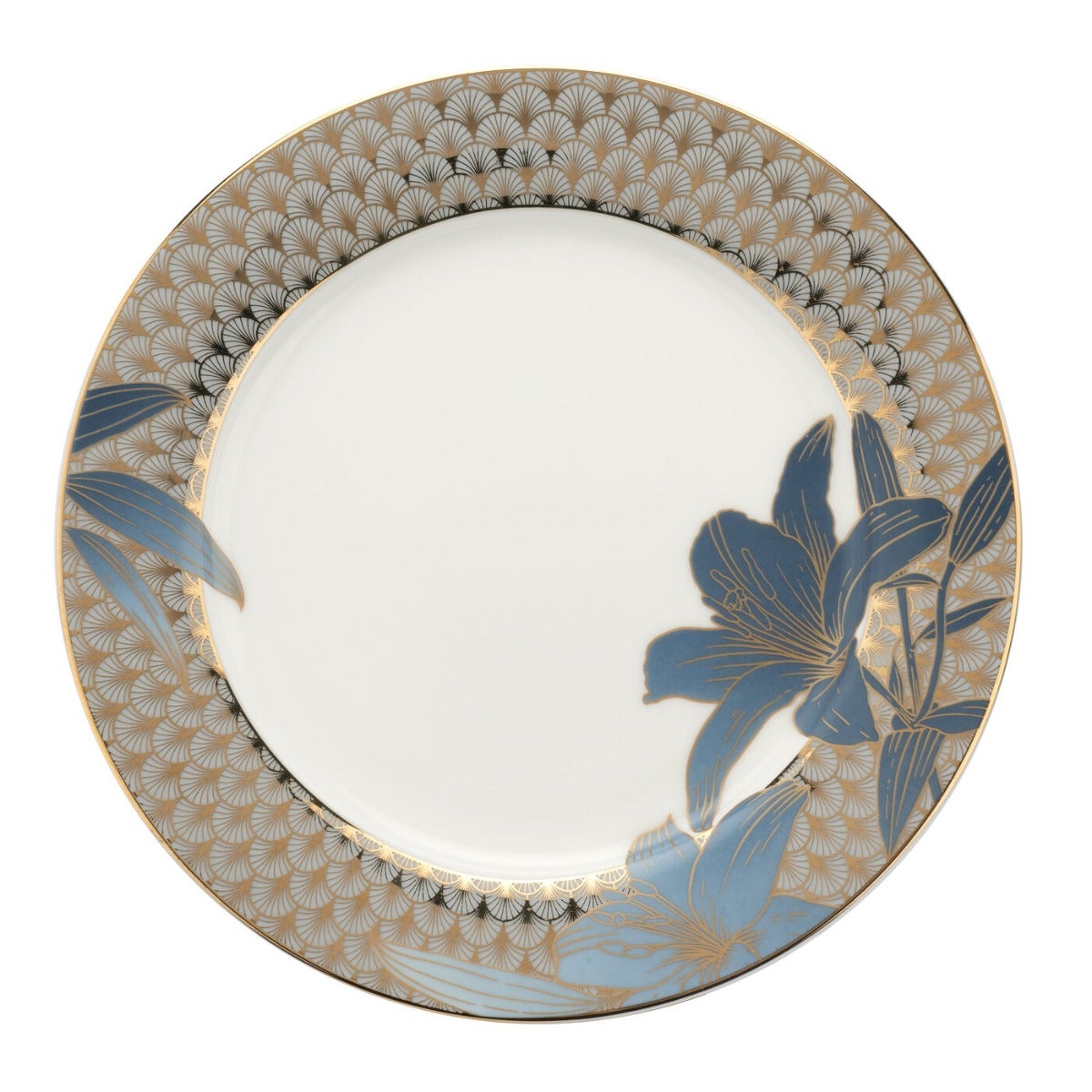 Royal Worcester Blue Lily Salad Plates Set of 4