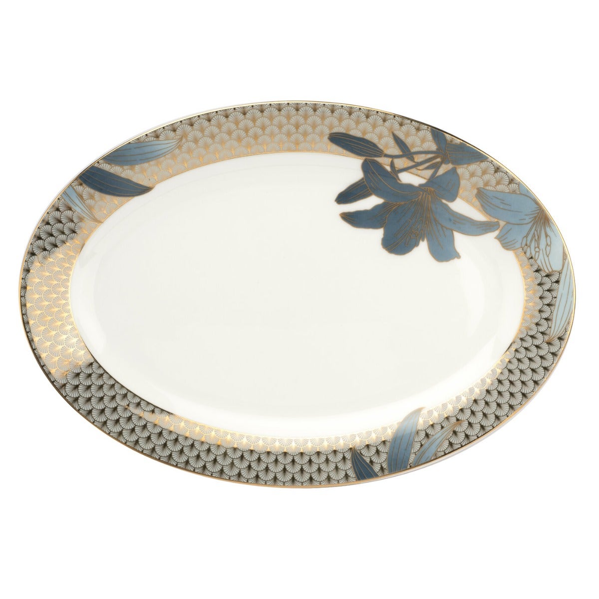 Royal Worcester Blue Lily Oval Platter
