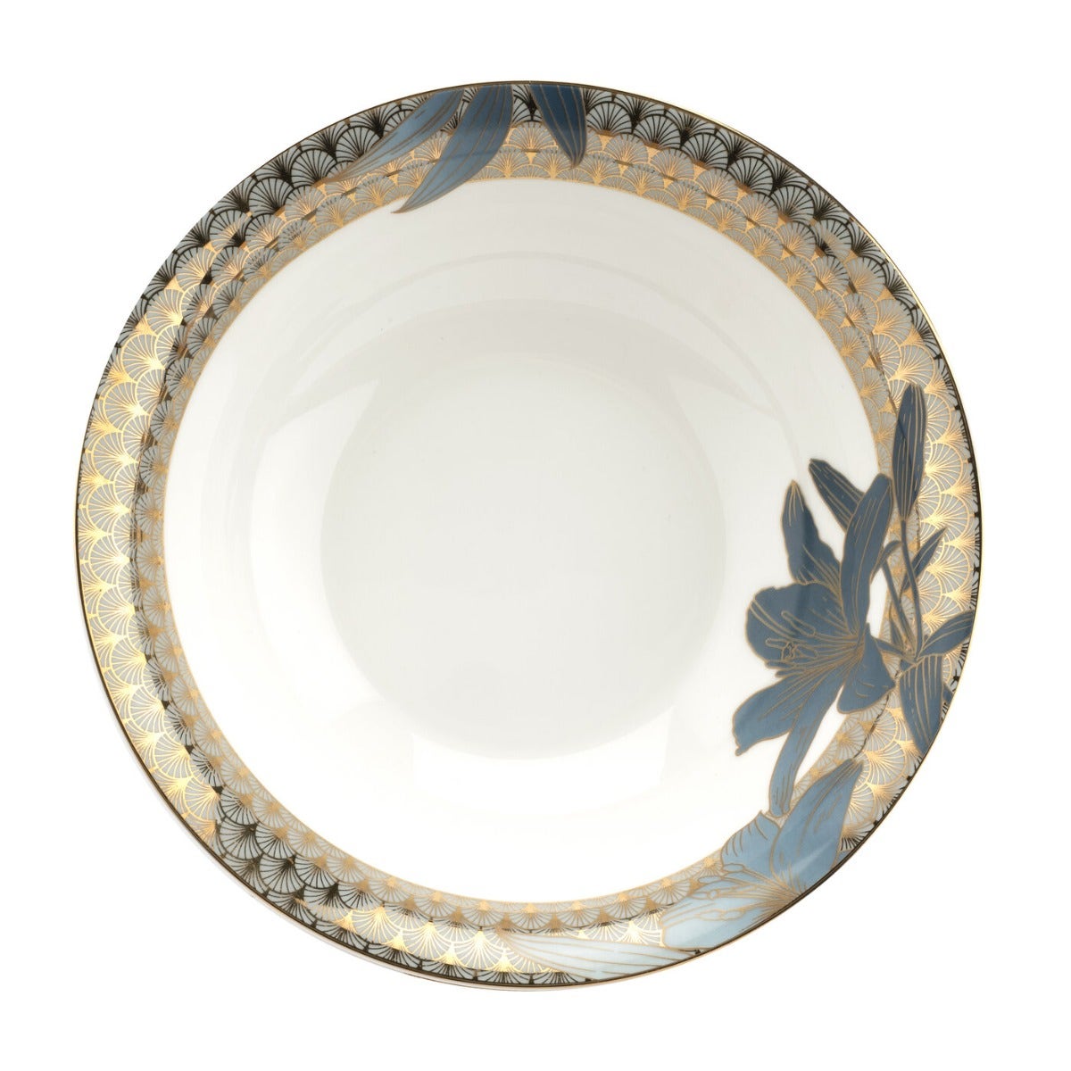 Royal Worcester Blue Lily Serving Bowl