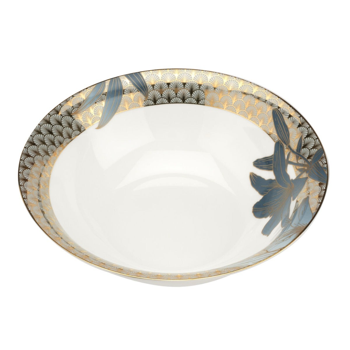 Royal Worcester Blue Lily Serving Bowl