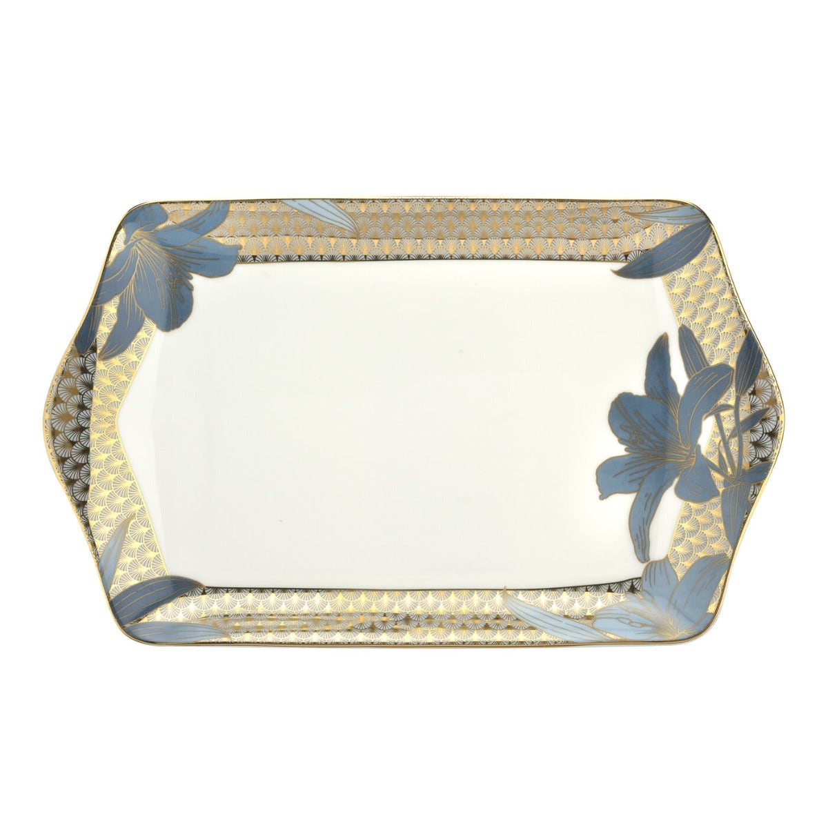 Royal Worcester Blue Lily Dessert Tray