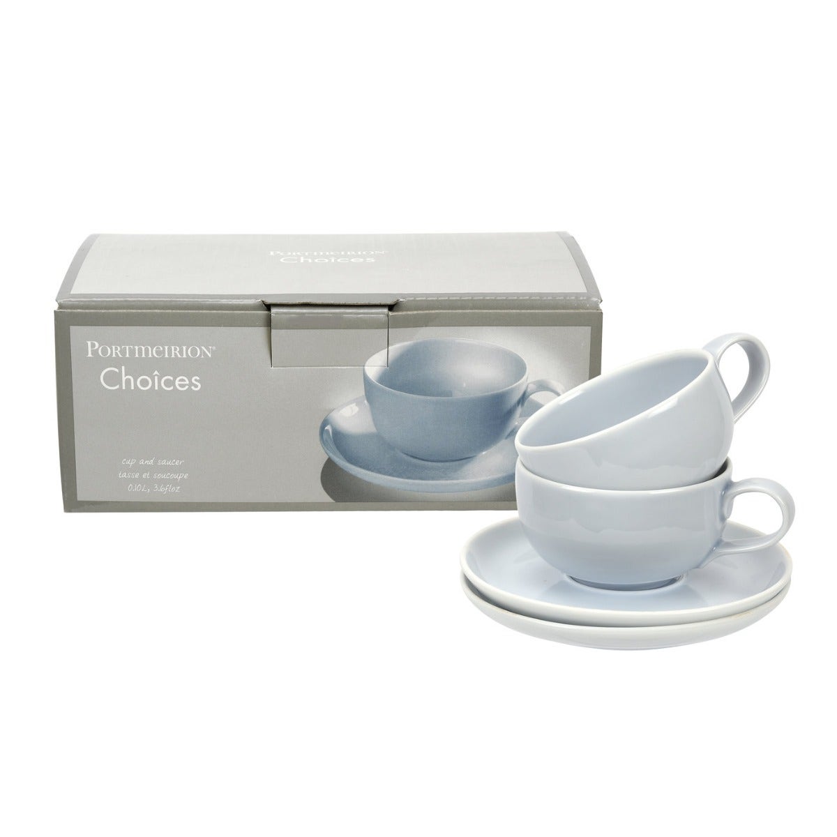 Portmeirion Choices Blue 12fl oz Cup and Saucer Set of 2