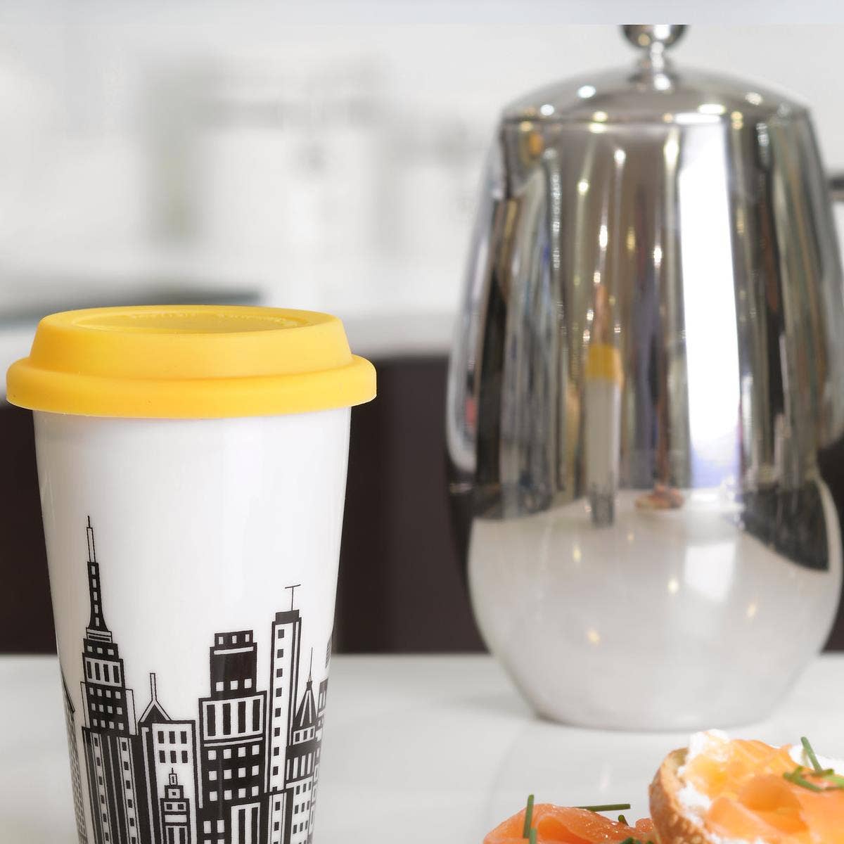 Portmeirion Cityscapes Travel Mug with Silicone Lid - New York