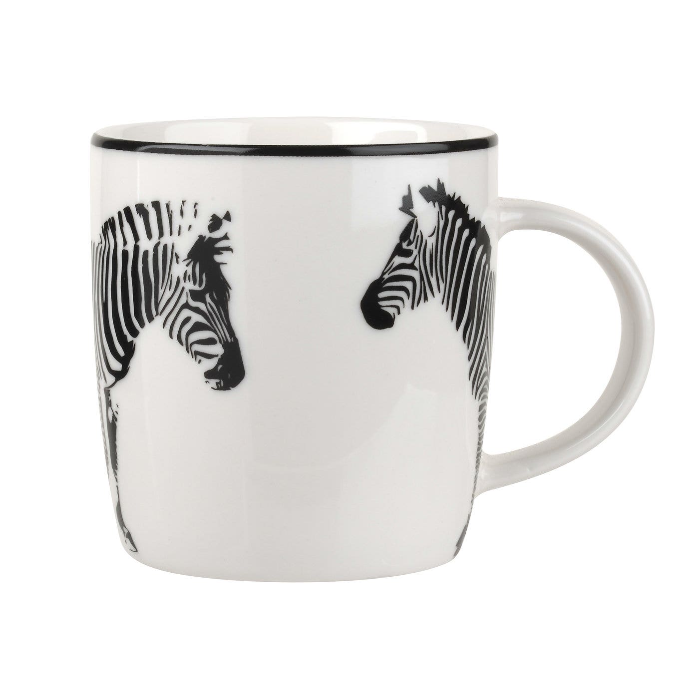 Catherine Lansfield for Portmeirion Studio Funky Zebra Black 14fl oz Mug Set of 6