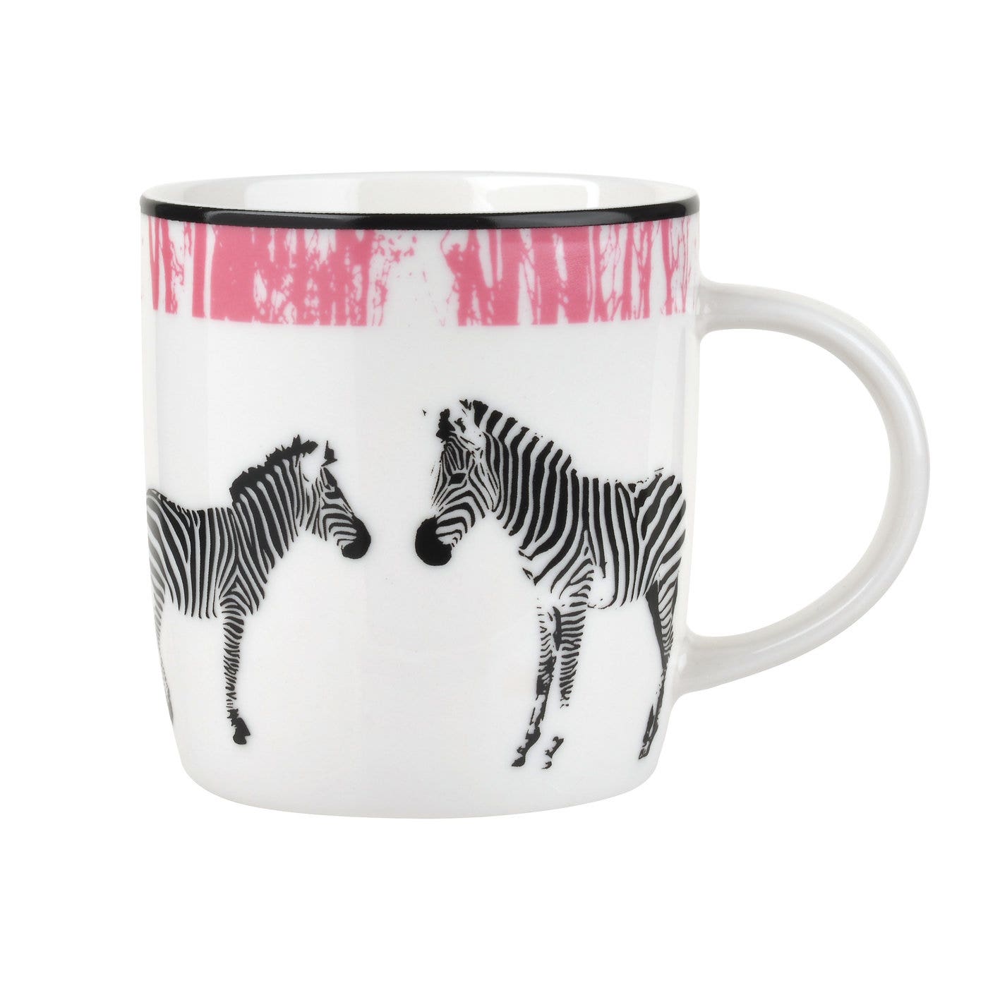 Catherine Lansfield for Portmeirion Studio Funky Zebra Pink 14fl oz Mug Set of 6