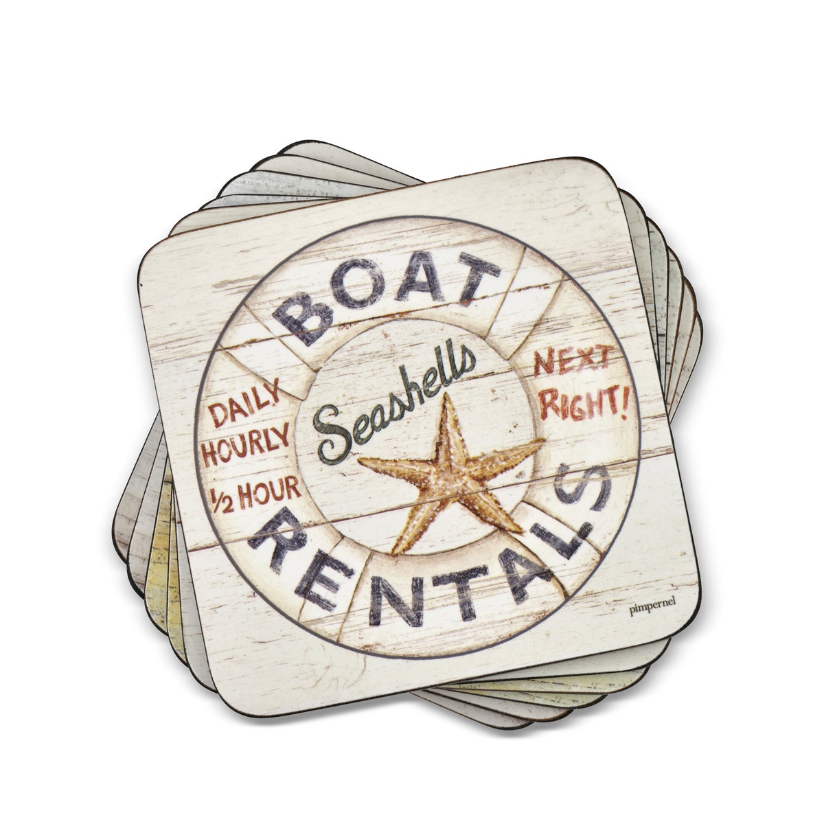 Pimpernel Coastal Signs Coasters Set of 6