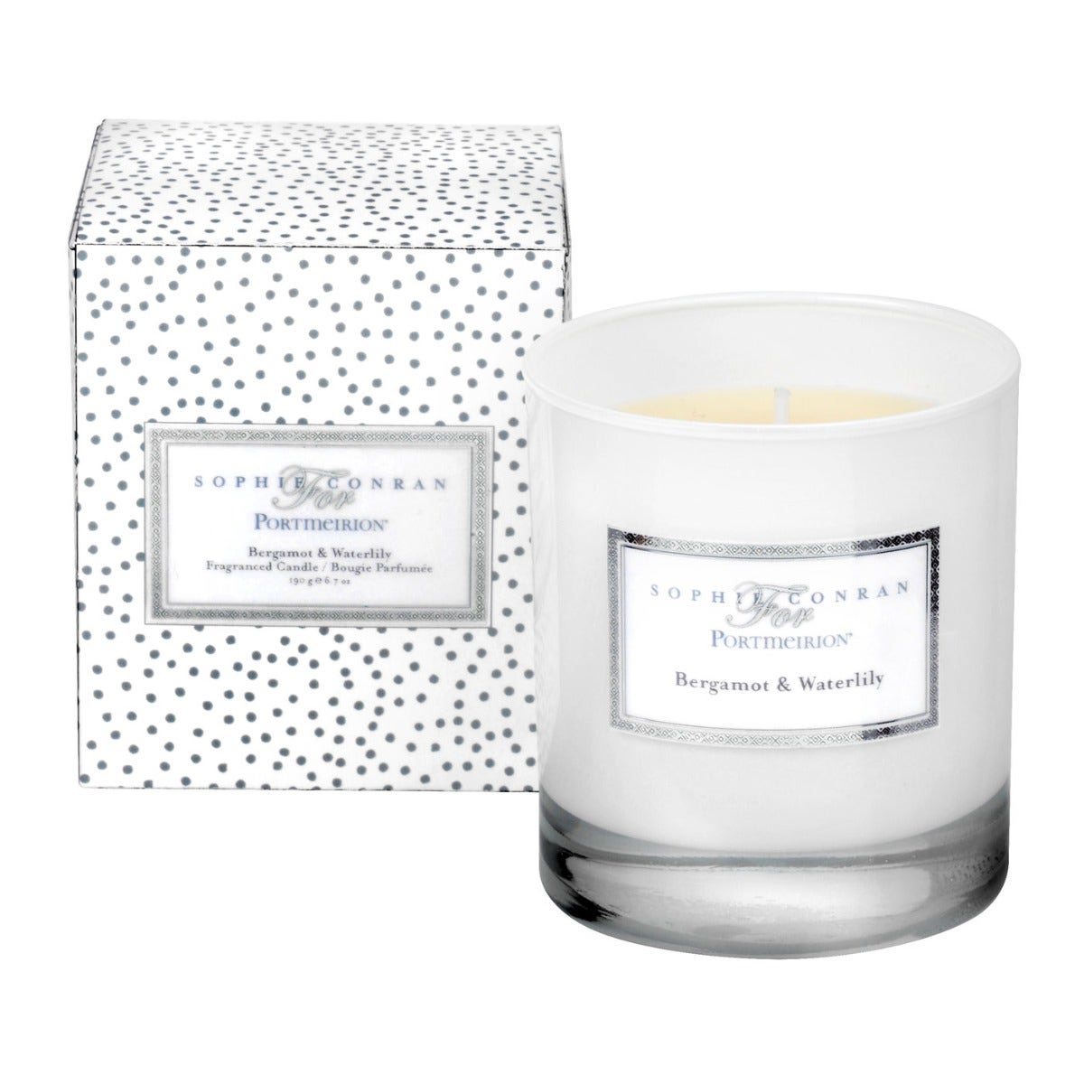 Sophie Conran for Portmeirion Glass Candle - Bergamot & Water Lily