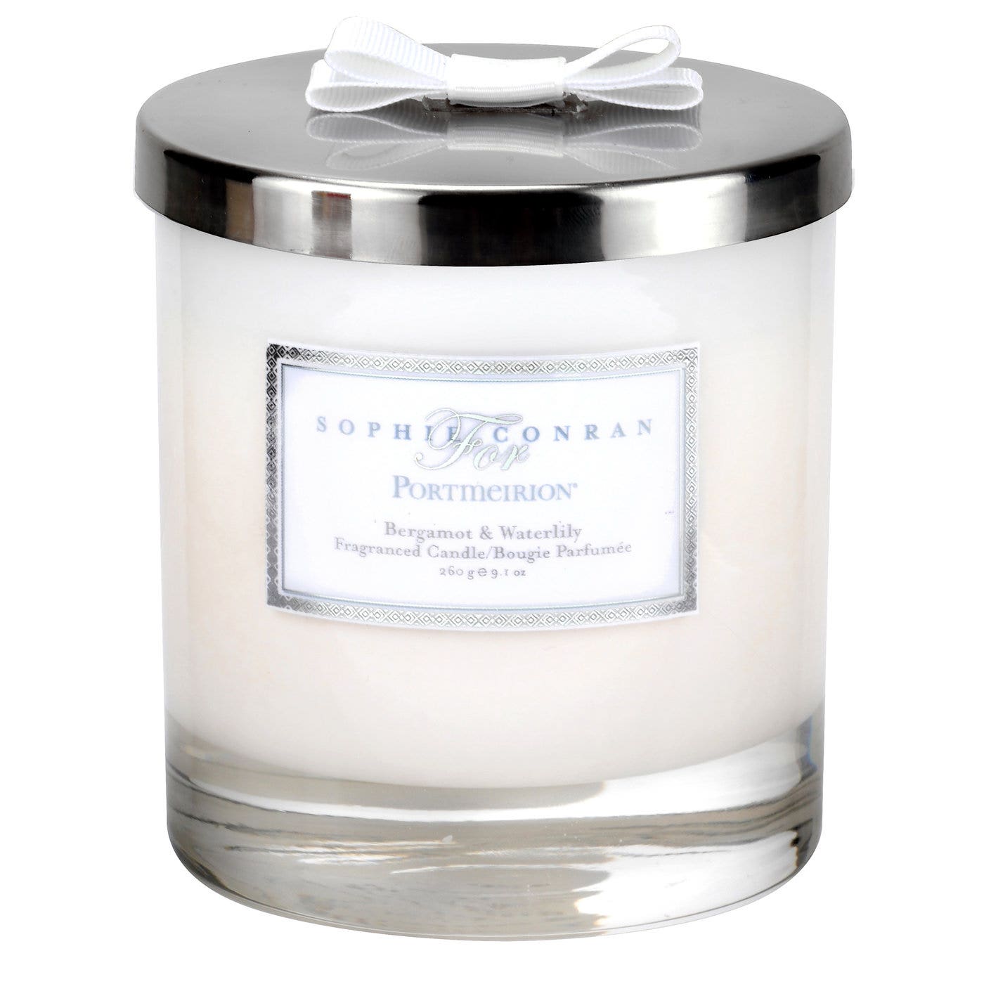 Sophie Conran for Portmeirion Glass Candle with Lid - Bergamot & Water Lily