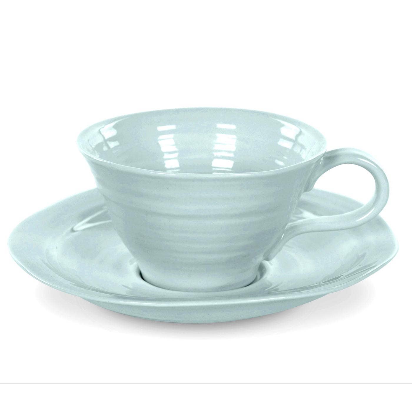 Sophie Conran for Portmeirion Celadon Teacup and Saucer Set of 4