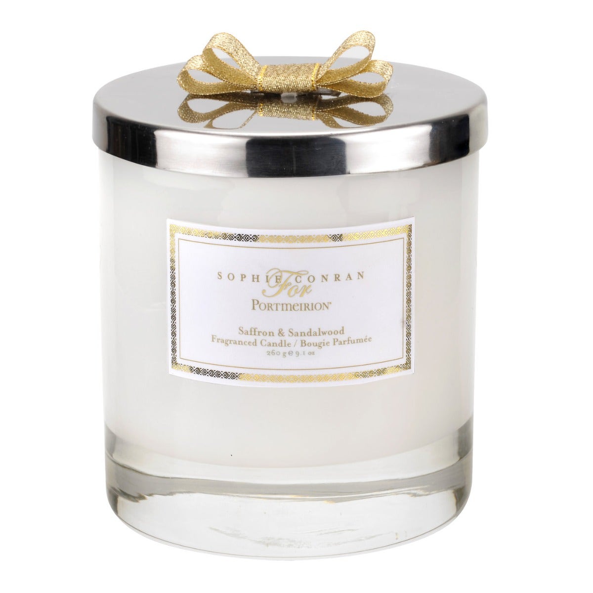 Sophie Conran for Portmeirion Glass Candle with Lid - Saffron & Sandalwood