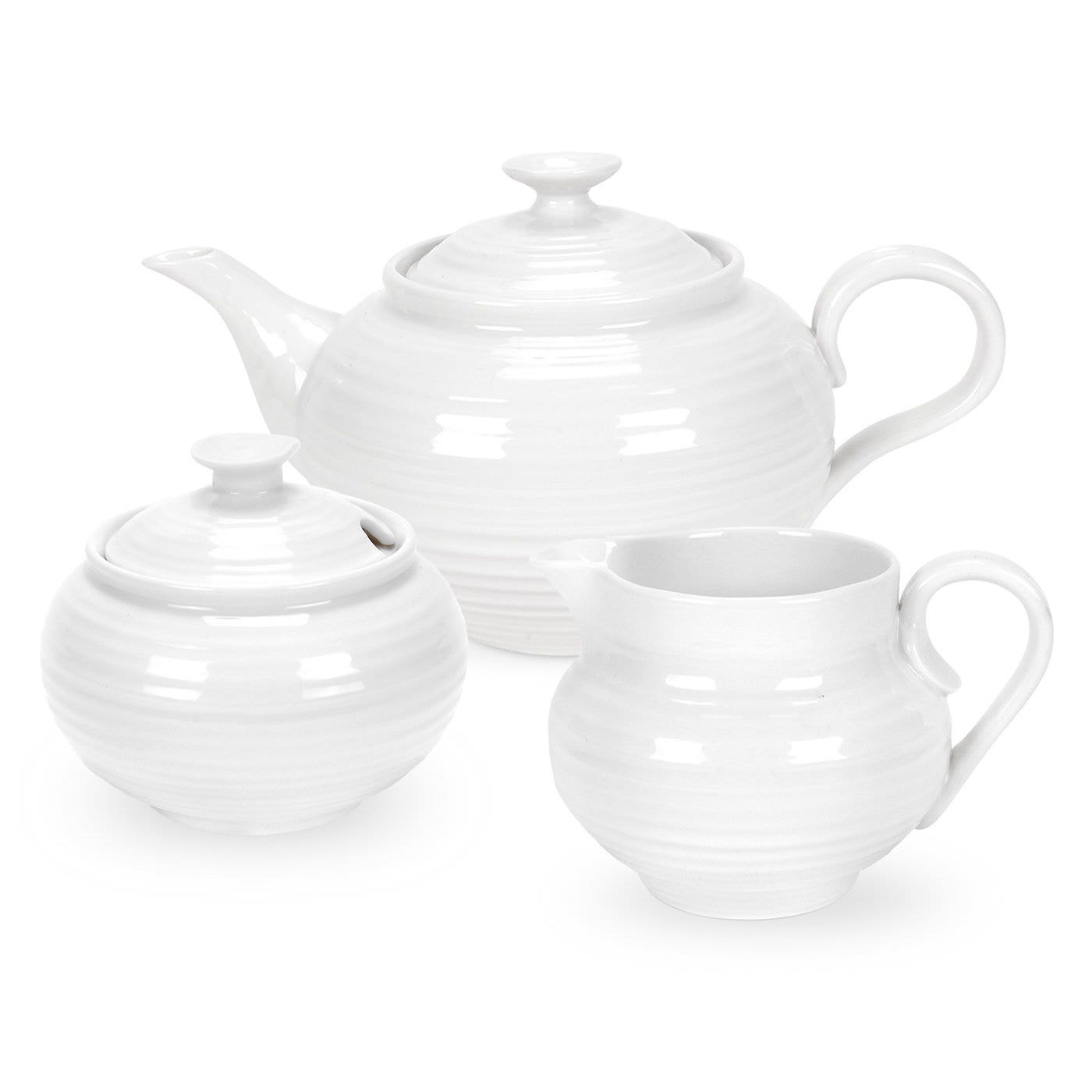 Portmeirion Sophie Conran White 3 piece Tea Set