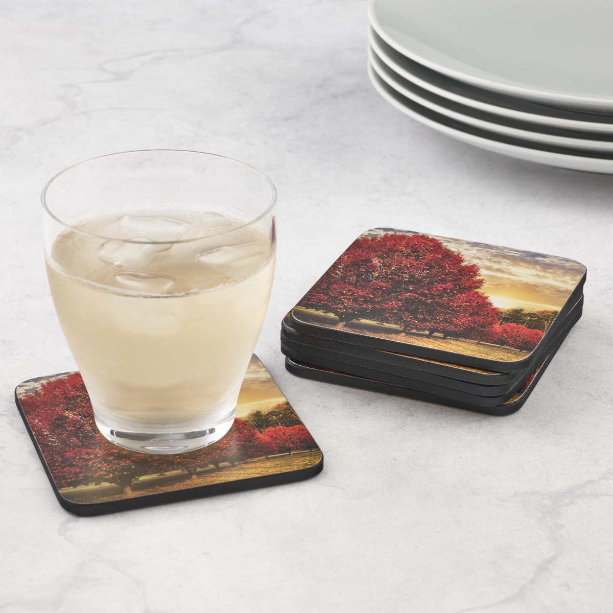Pimpernel Crimson Trees Coaster Set of 6