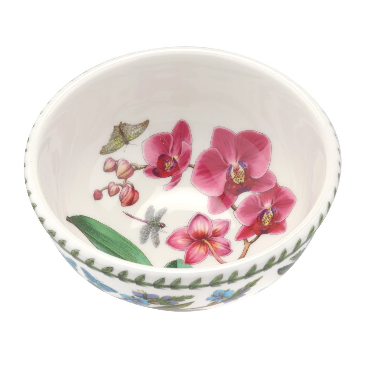 Seconds Portmeirion Exotic Botanic Garden Set of 6 5.5 Inch Fruit Salad Bowl - Moth Orchid and Speedwell 