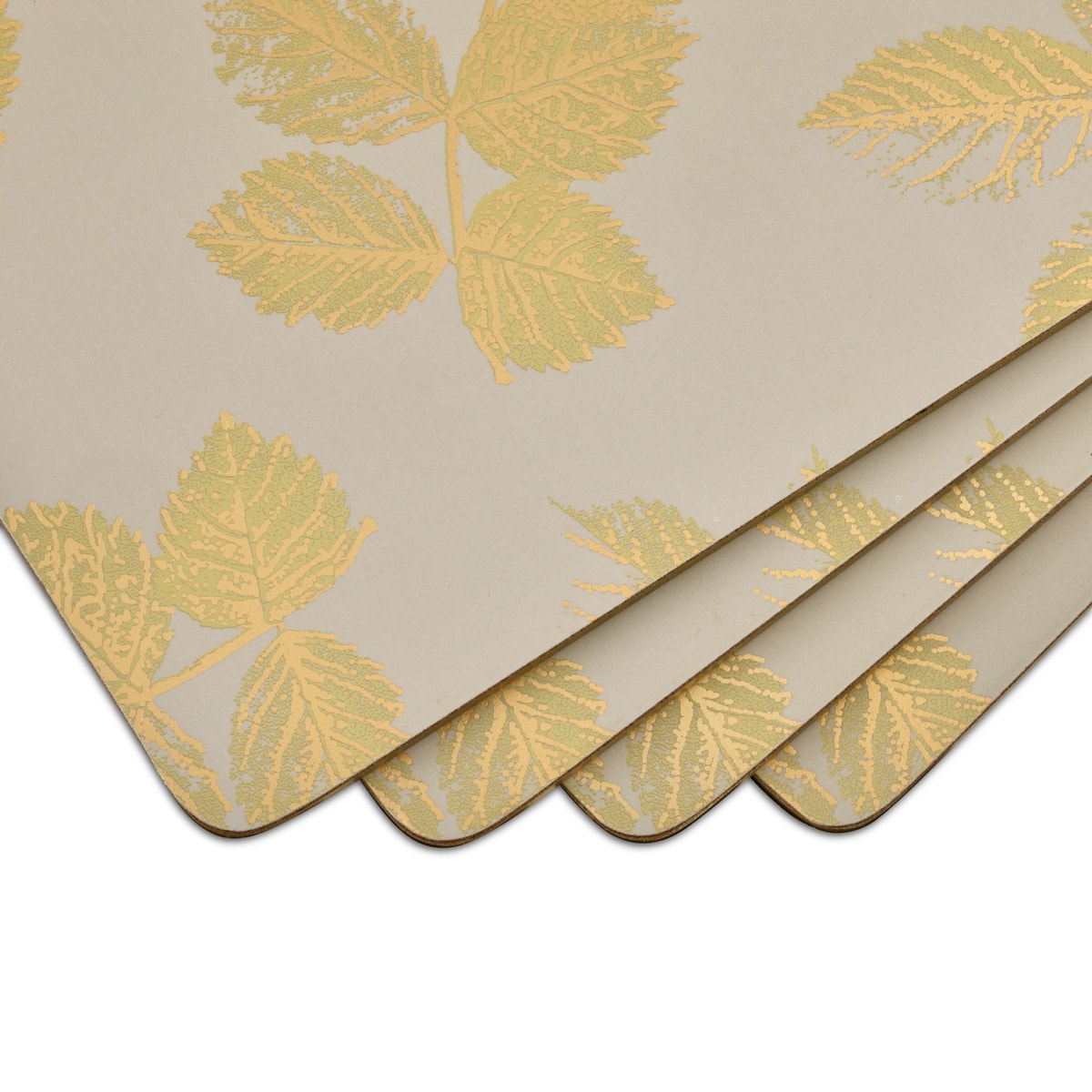 Sara Miller London Portmeirion Etched Leaves Placemats Set of 4 Light Grey - Regular Size