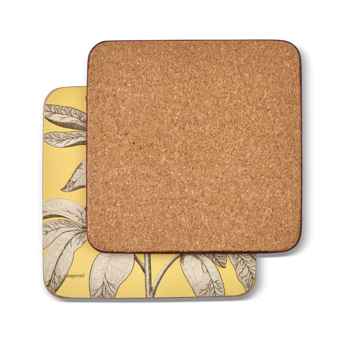 Sanderson For Pimpernel Etchings and Roses Yellow Coasters Set Of 6