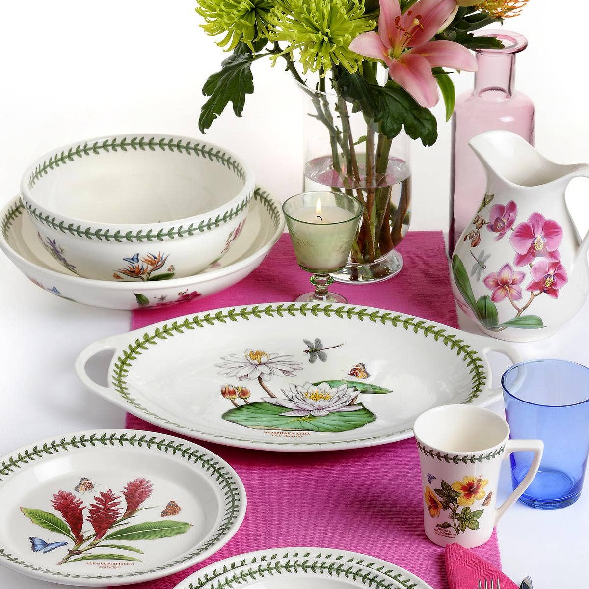 Seconds Portmeirion Exotic Botanic Garden 18 Piece Set  - No Guaurentee of Flower Design