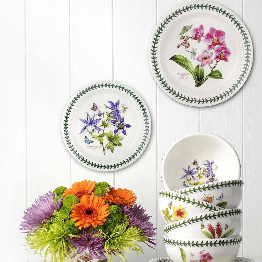 Seconds Portmeirion Exotic Botanic Garden Set of 6 9.25 inch Pasta Bowl  - No Guarantee Of Flower Selection