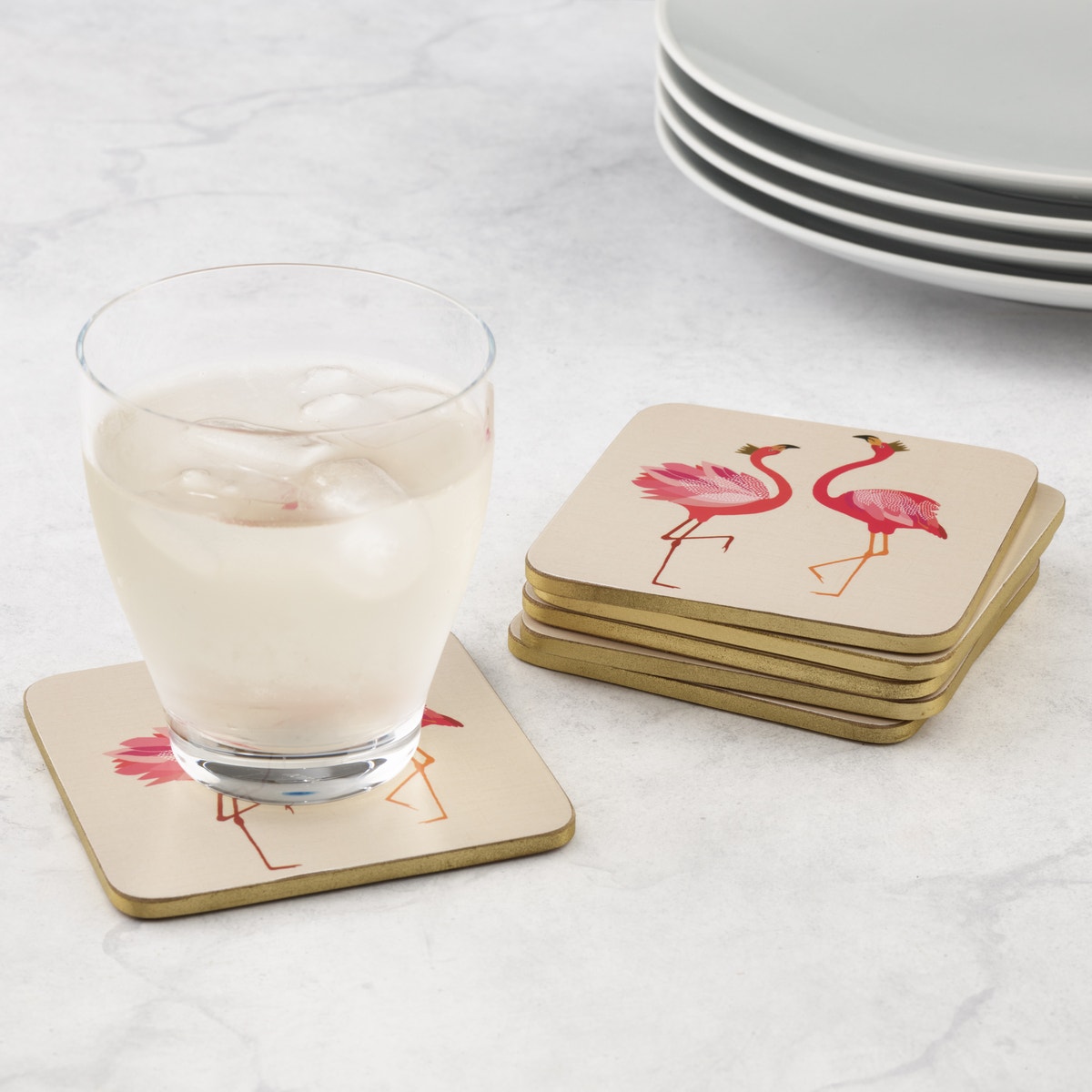 Sara Miller London Portmeirion The Flamingo Coasters Set of 6