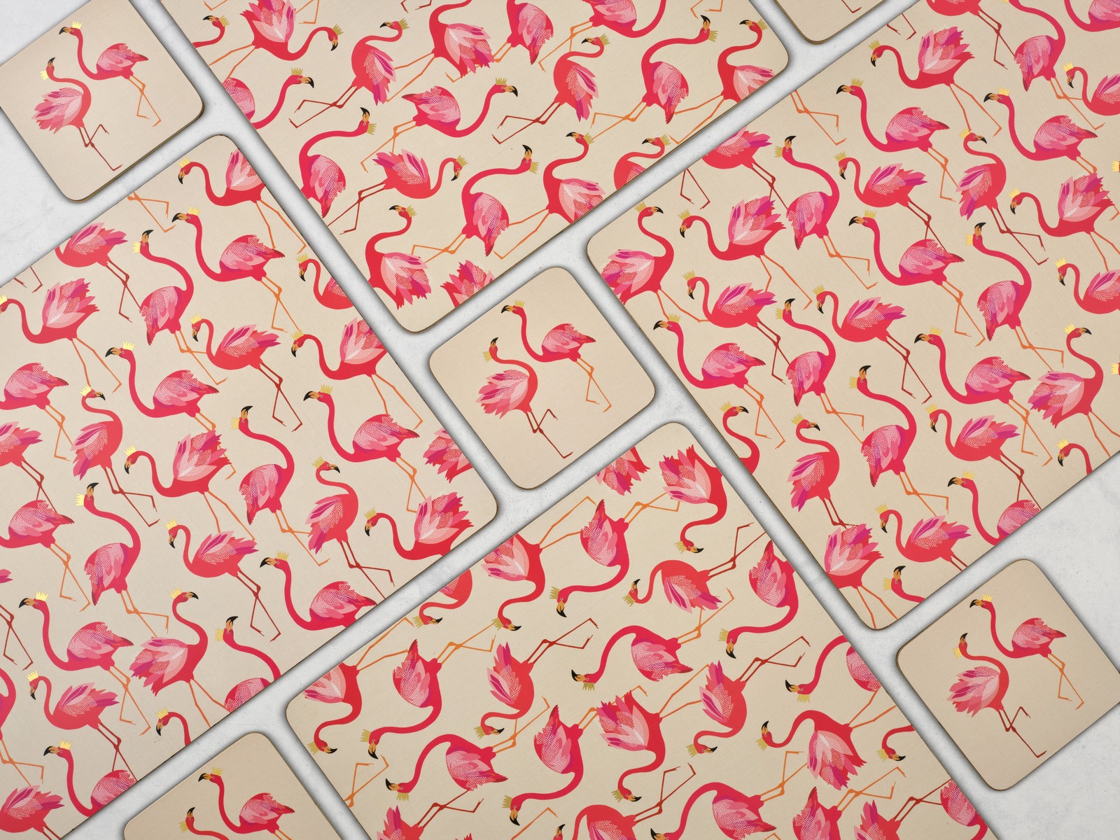 Sara Miller London Portmeirion The Flamingo Placemats Set of 4