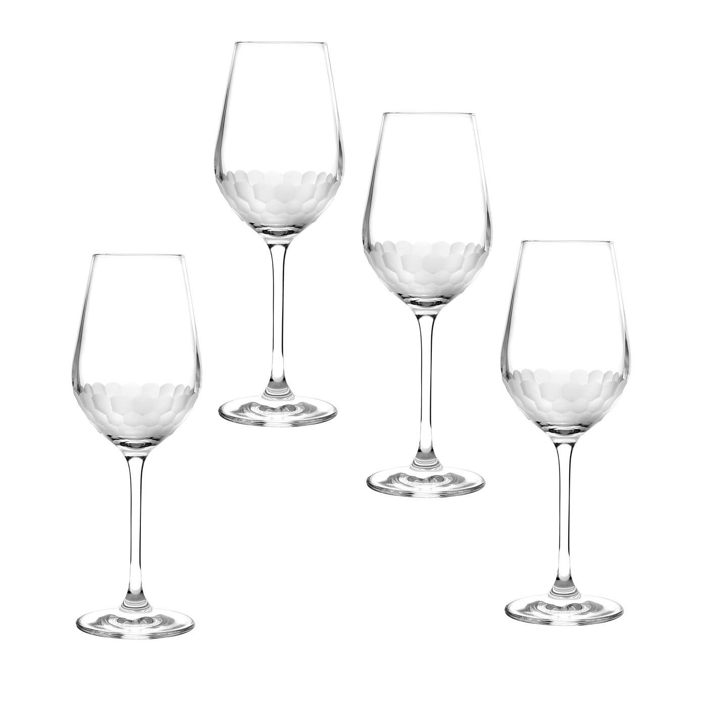 Portmeirion Droplet White Wine Glasses Set Of 4