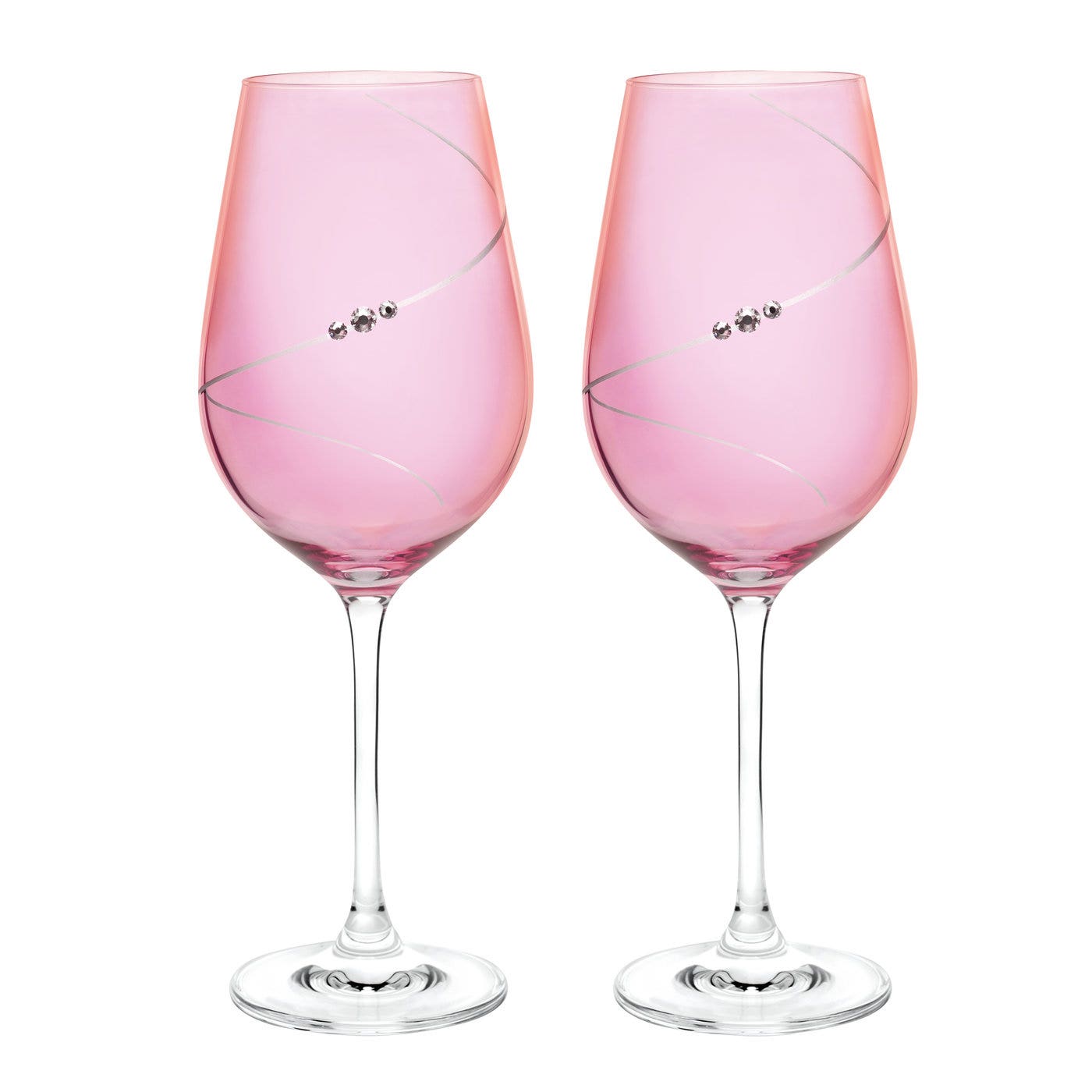 Portmeirion Auris Pink Red Wine Glass Set of 2