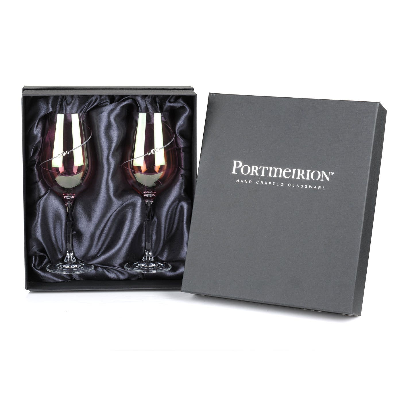 Portmeirion Auris Pink Red Wine Glass Set of 2