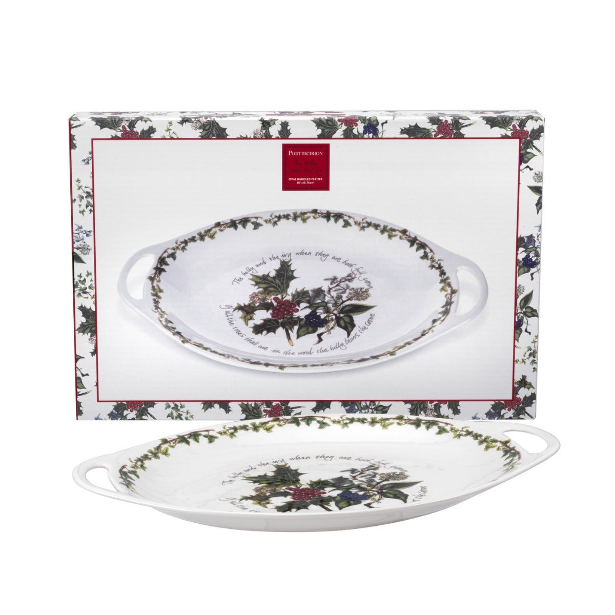 Portmeirion The Holly and the Ivy Oval Handled Platter