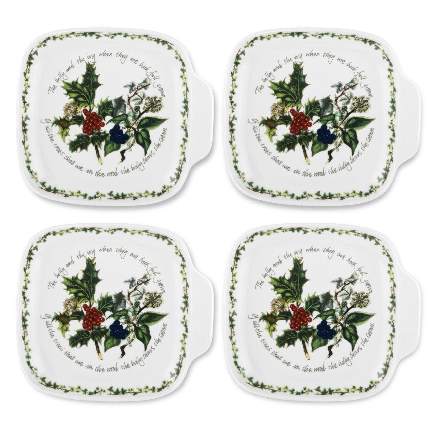 Portmeirion The Holly and the Ivy Canape Dishes Set of 4