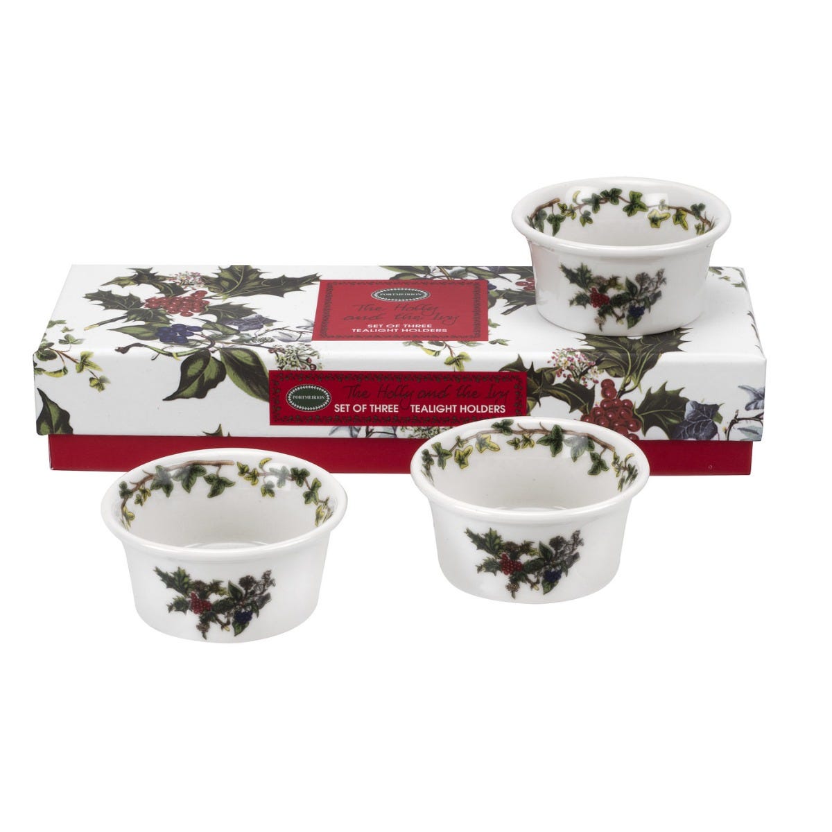 Portmeirion The Holly and The Ivy Tealight Holders Set of 3