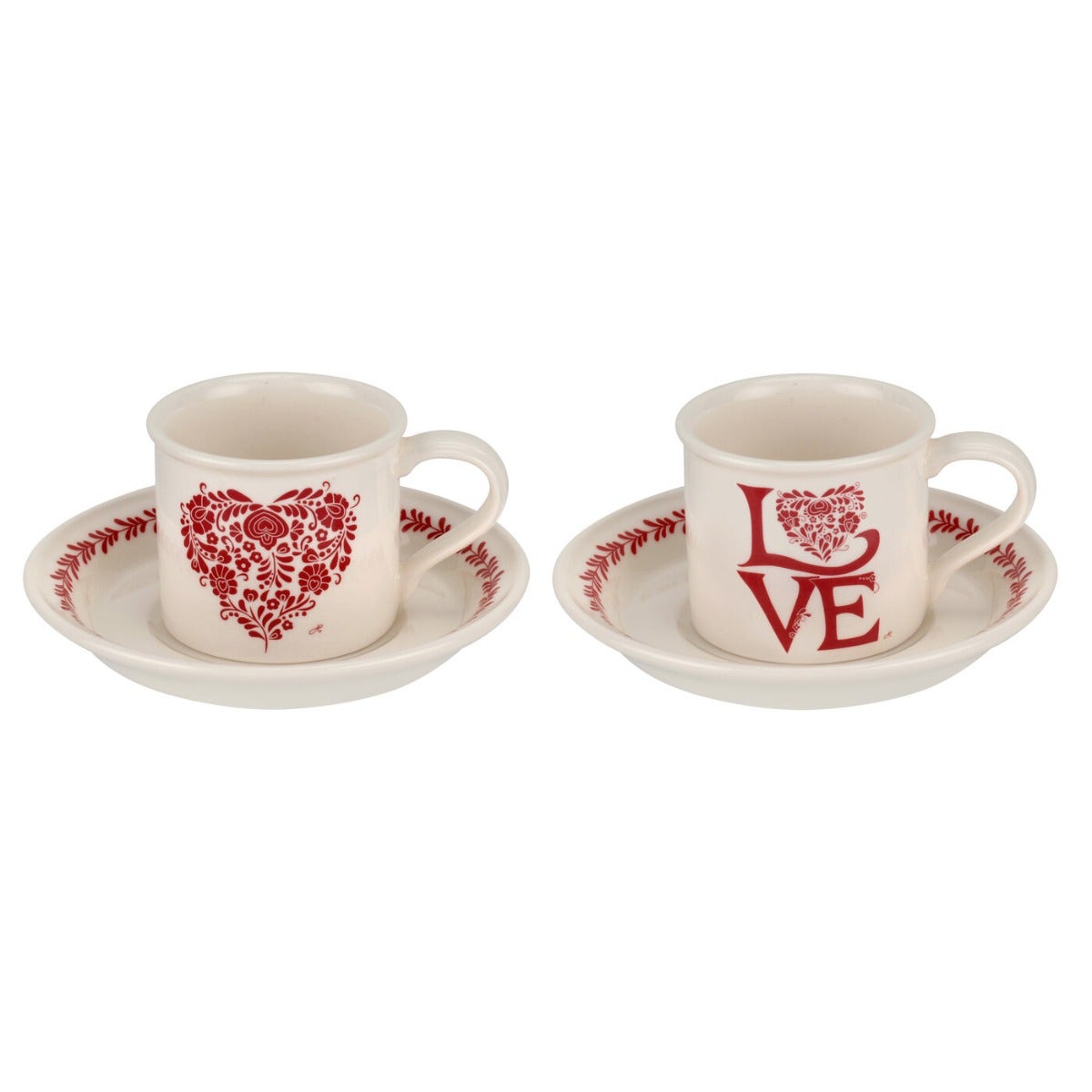 Jan Constantine Red Set of 2 Cups & Saucers