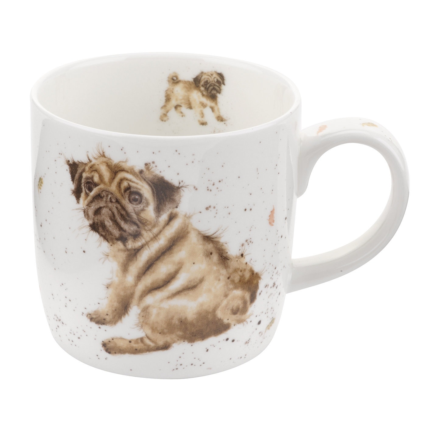 Royal Worcester Wrendale Designs Pug Love Fine Bone China Mug