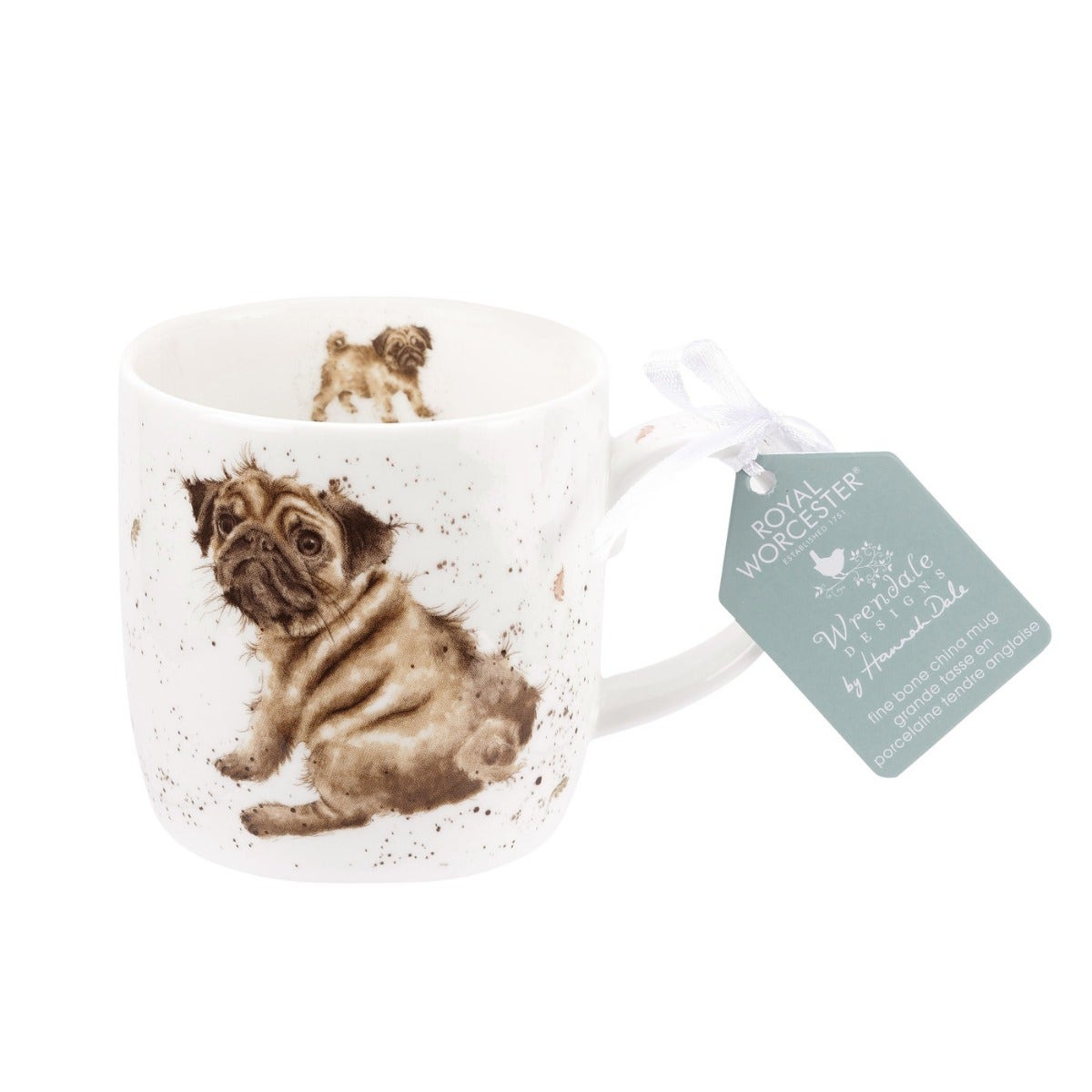 Royal Worcester Wrendale Designs Pug Love Fine Bone China Mug