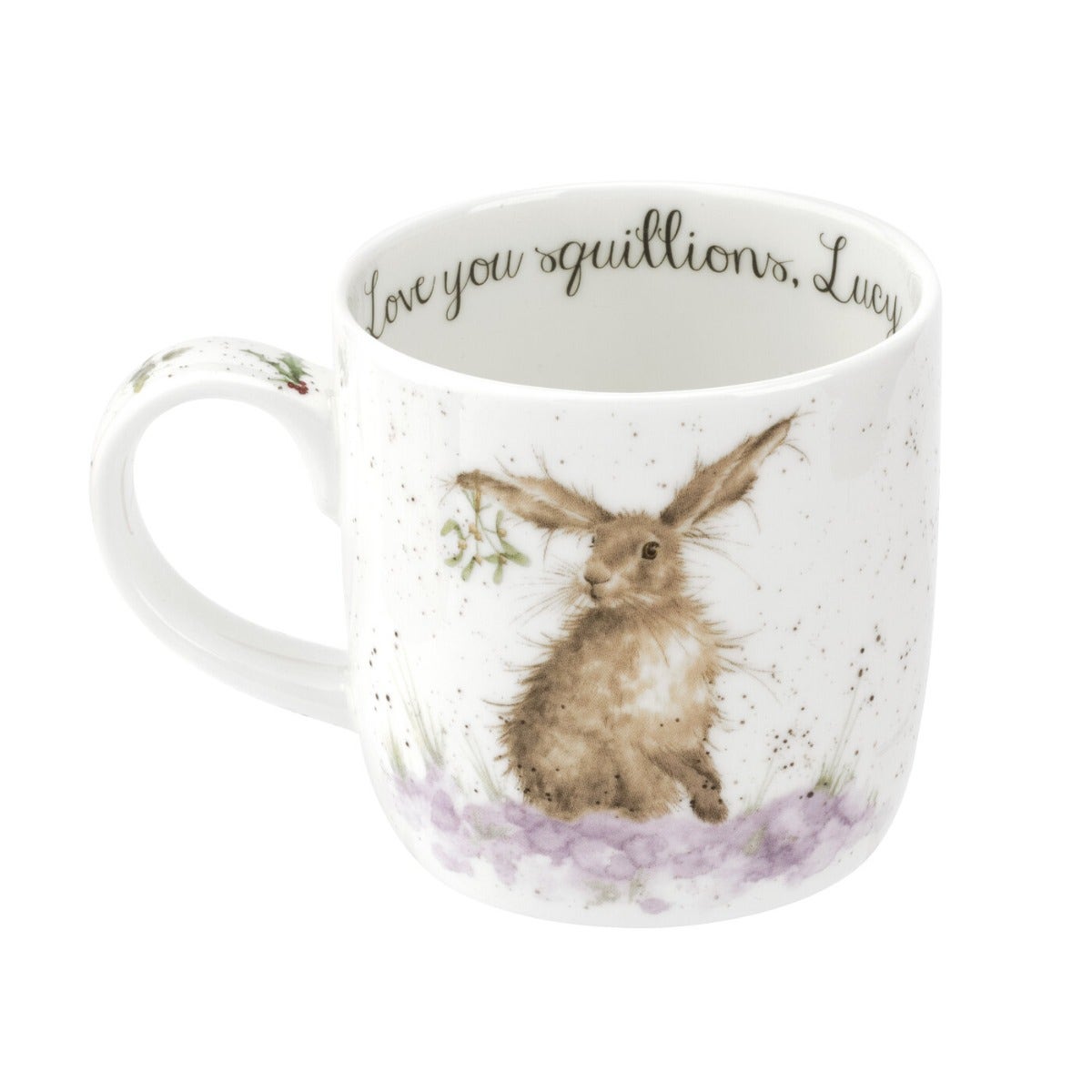 Personalised Royal Worcester Wrendale Designs Hare Christmas with a Kiss 