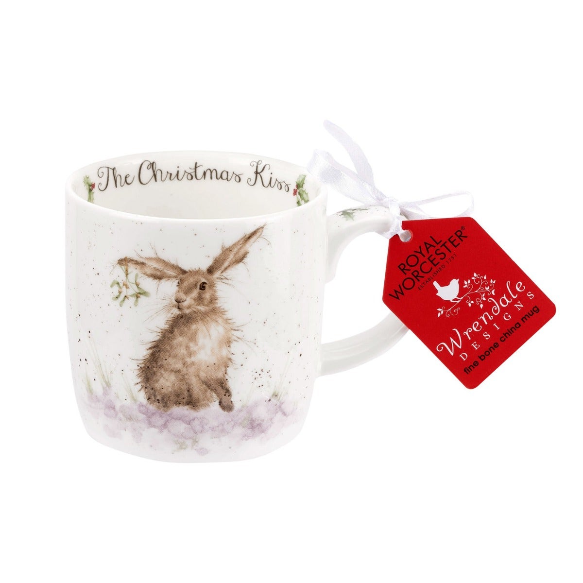 Royal Worcester Wrendale Designs The Christmas Kiss Hare Fine Bone China Mug