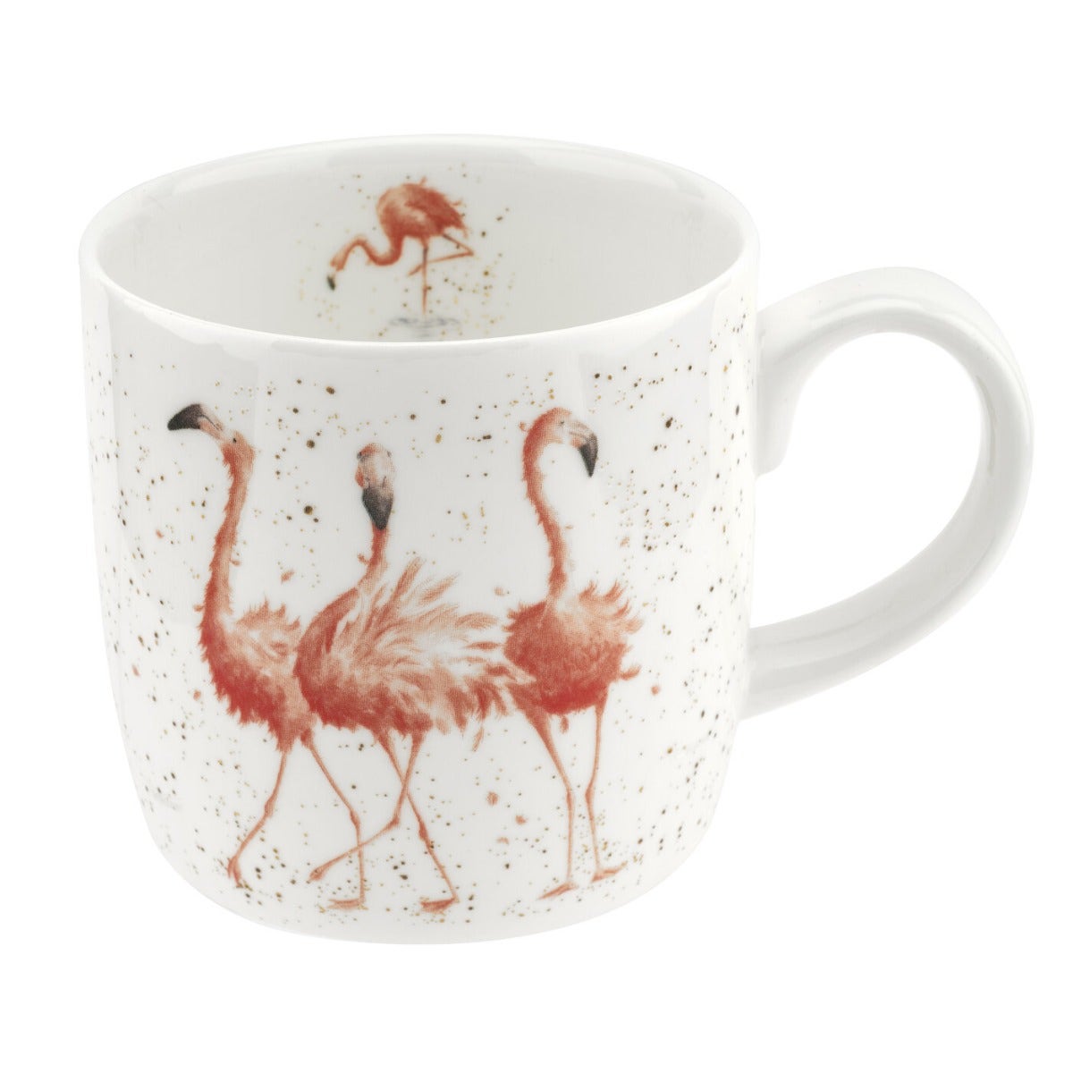 Personalised Royal Worcester Wrendale Designs Pink Ladies (Flamingos) Mug