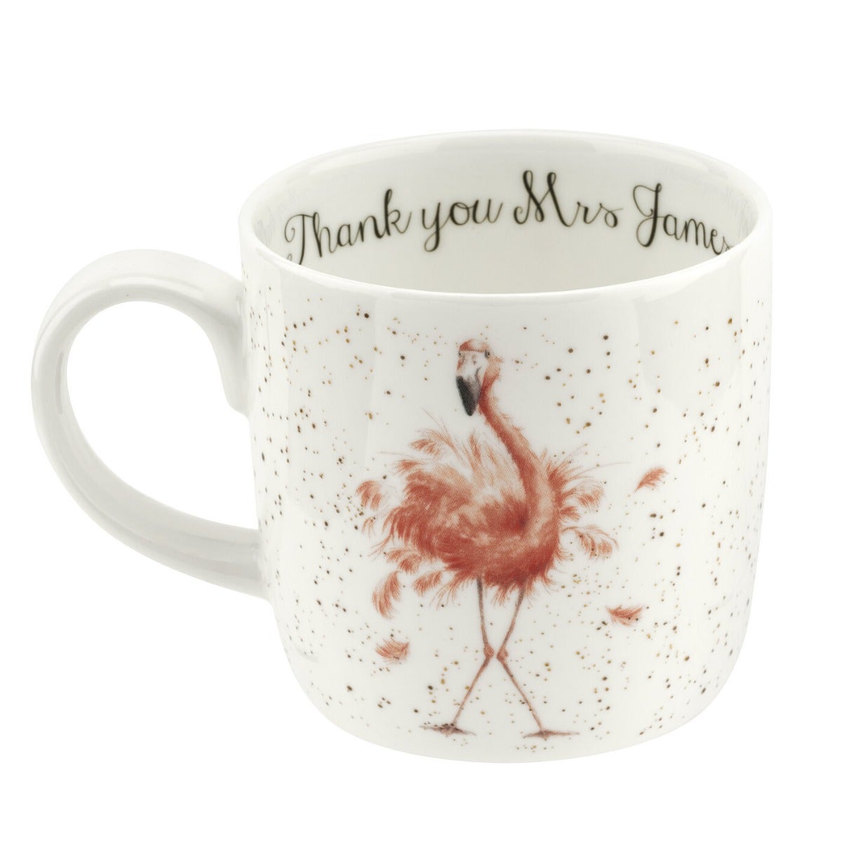 Personalised Royal Worcester Wrendale Designs Pink Ladies (Flamingos) Mug